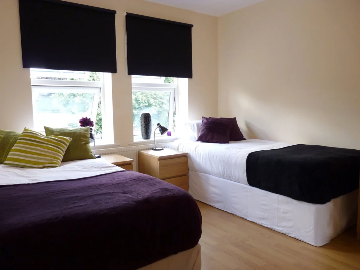 Chambre double du logement étudiant, séjour linguistique à Londres, Angleterre