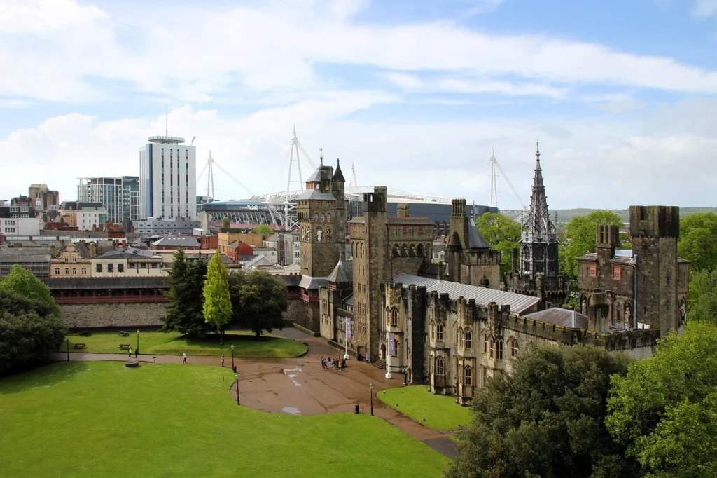 Vue de Cardiff, Pays de Galles